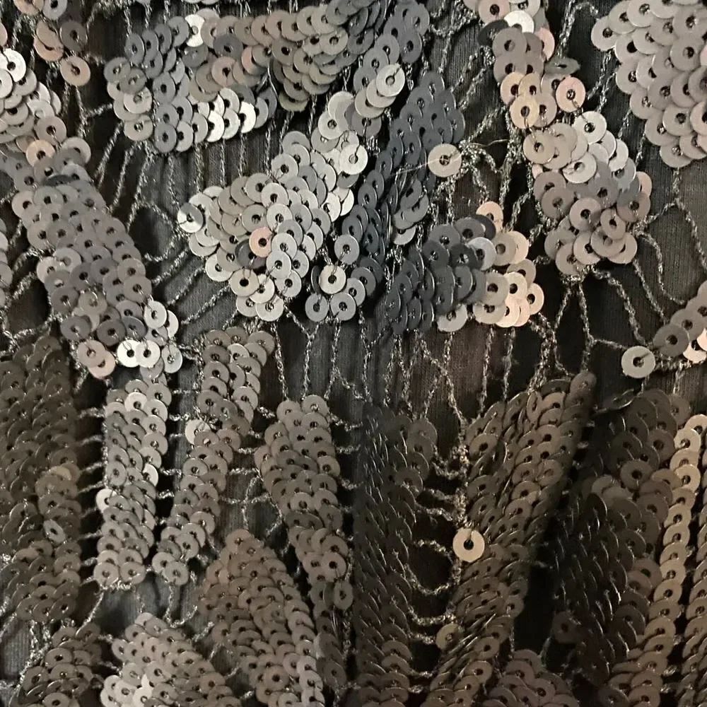 SKY Brand Black Fayina Sequined Lace Leather Trimmed Dress Size Small - Picture 9 of 15